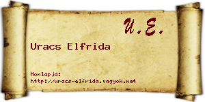 Uracs Elfrida névjegykártya